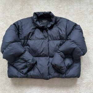 Athleta Black Cropped Puffer Jacket 1X